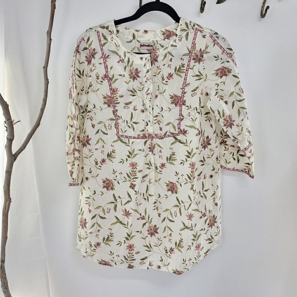 Fabindia cotton floral tunic top